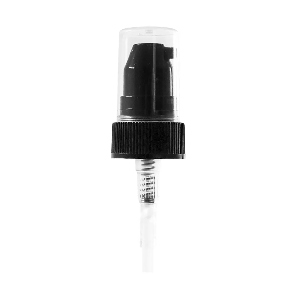 1 oz. Clear Boston Round with Black Treatment Pump (20/400) (V8) (V20)