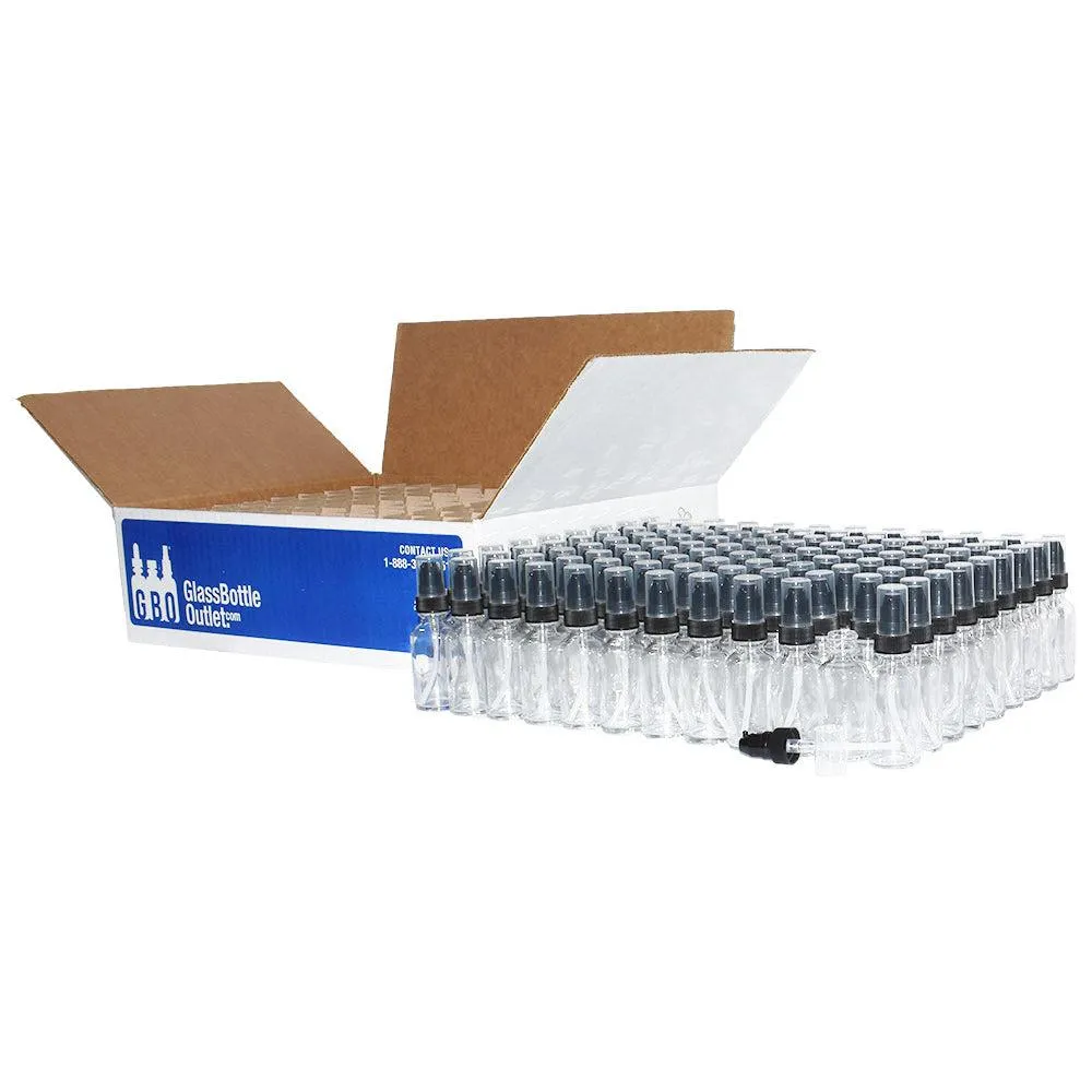 1 oz. Clear Boston Round with Black Treatment Pump (20/400) (V8) (V20)