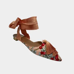 Aquazzura Love Tassle Flats in Pink