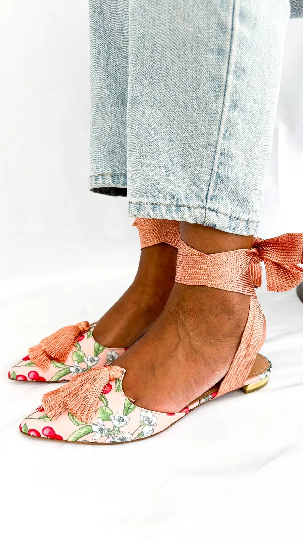 Aquazzura Love Tassle Flats in Pink