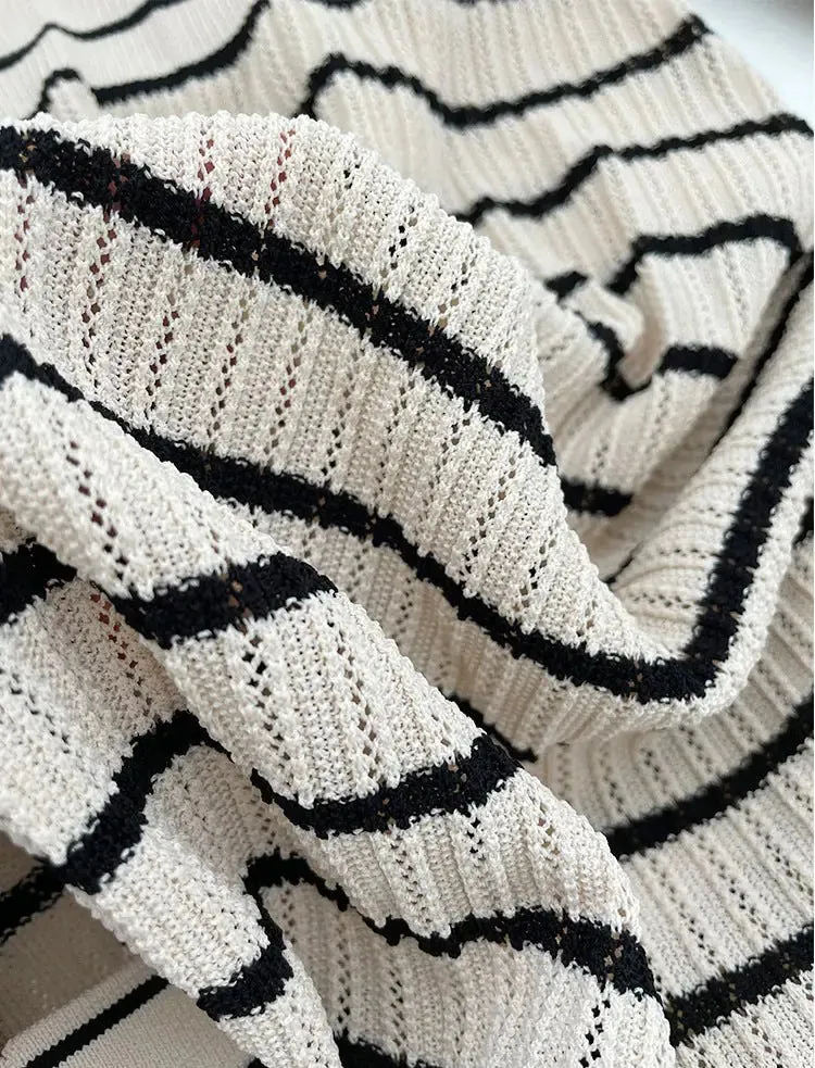 Armelline Sandro Striped Knit Midi Dress
