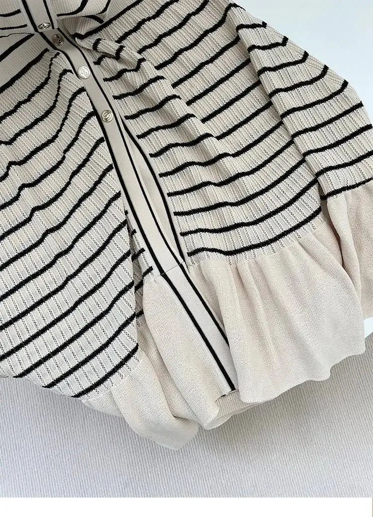 Armelline Sandro Striped Knit Midi Dress