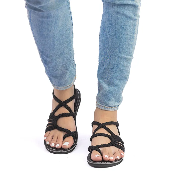 Banyan - Classic Black Rope Sandals