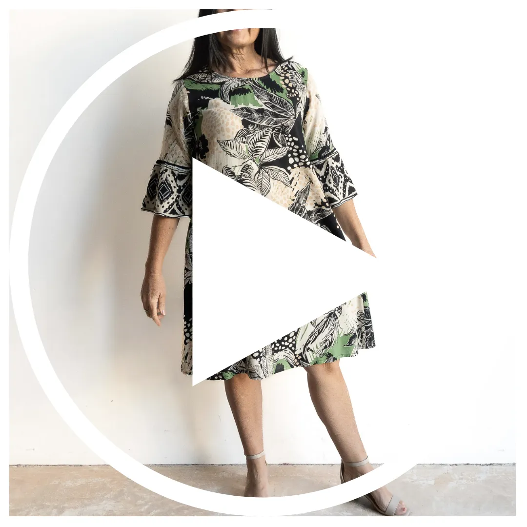 Bell Sleeve Shift Dress by Orientique Australia - Nungwi - 20039