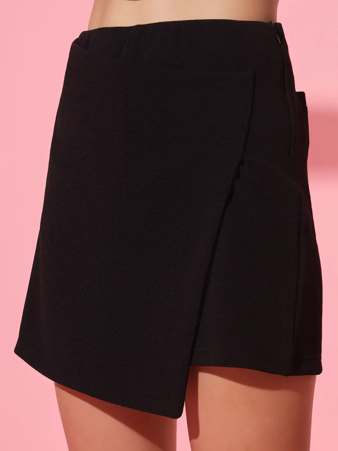Black Cross Over Mini Skorts