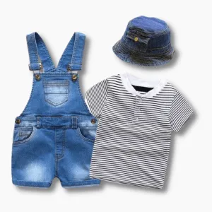 Boys Denim Overalls Set