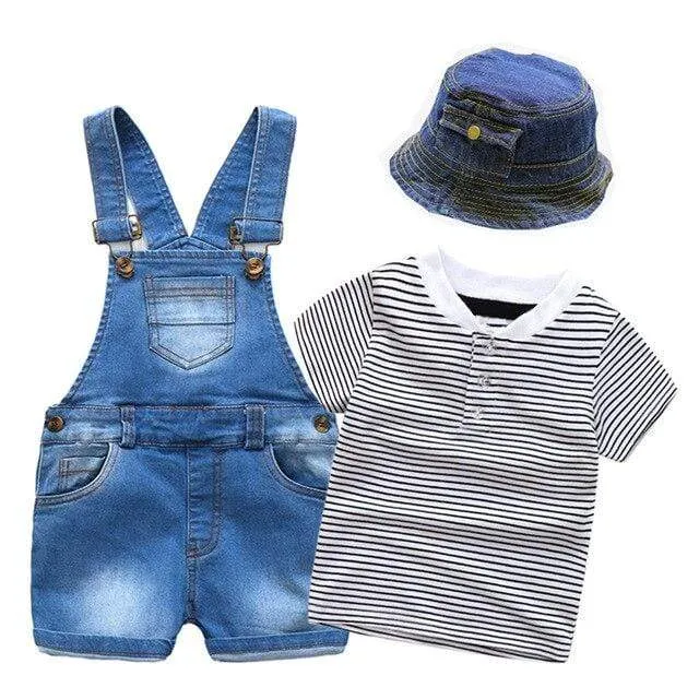 Boys Denim Overalls Set