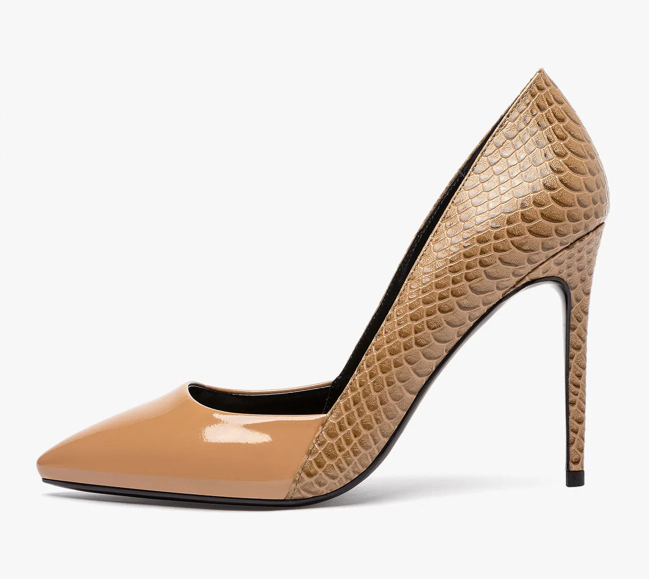 CASTAMERE Womens Leather Lining High Heels Pumps Pointed Toe Slip-on 10CM Shoes
