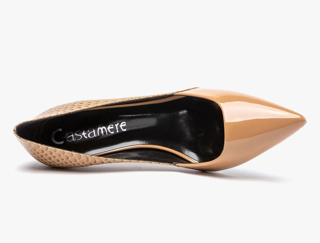 CASTAMERE Womens Leather Lining High Heels Pumps Pointed Toe Slip-on 10CM Shoes