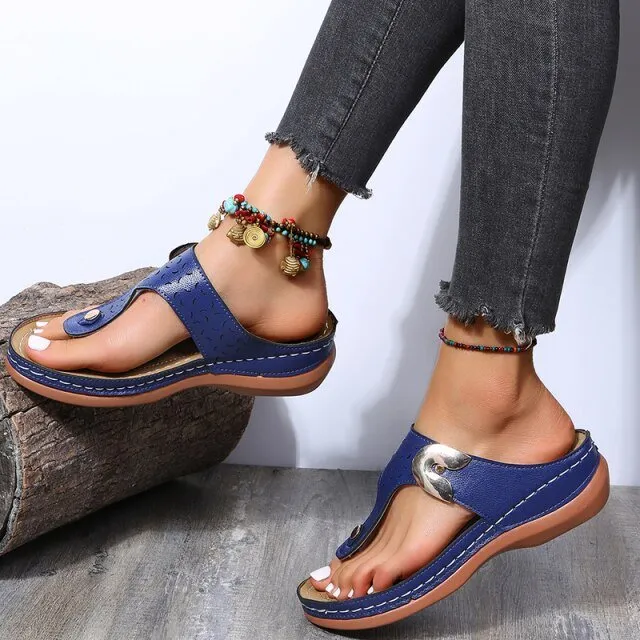 Classic Casual Low Heel Wedge Sandal Shoes