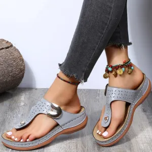 Classic Casual Low Heel Wedge Sandal Shoes
