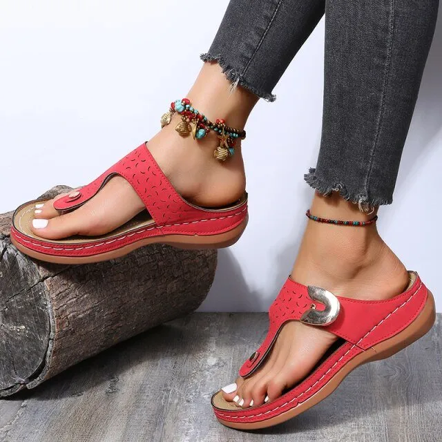 Classic Casual Low Heel Wedge Sandal Shoes
