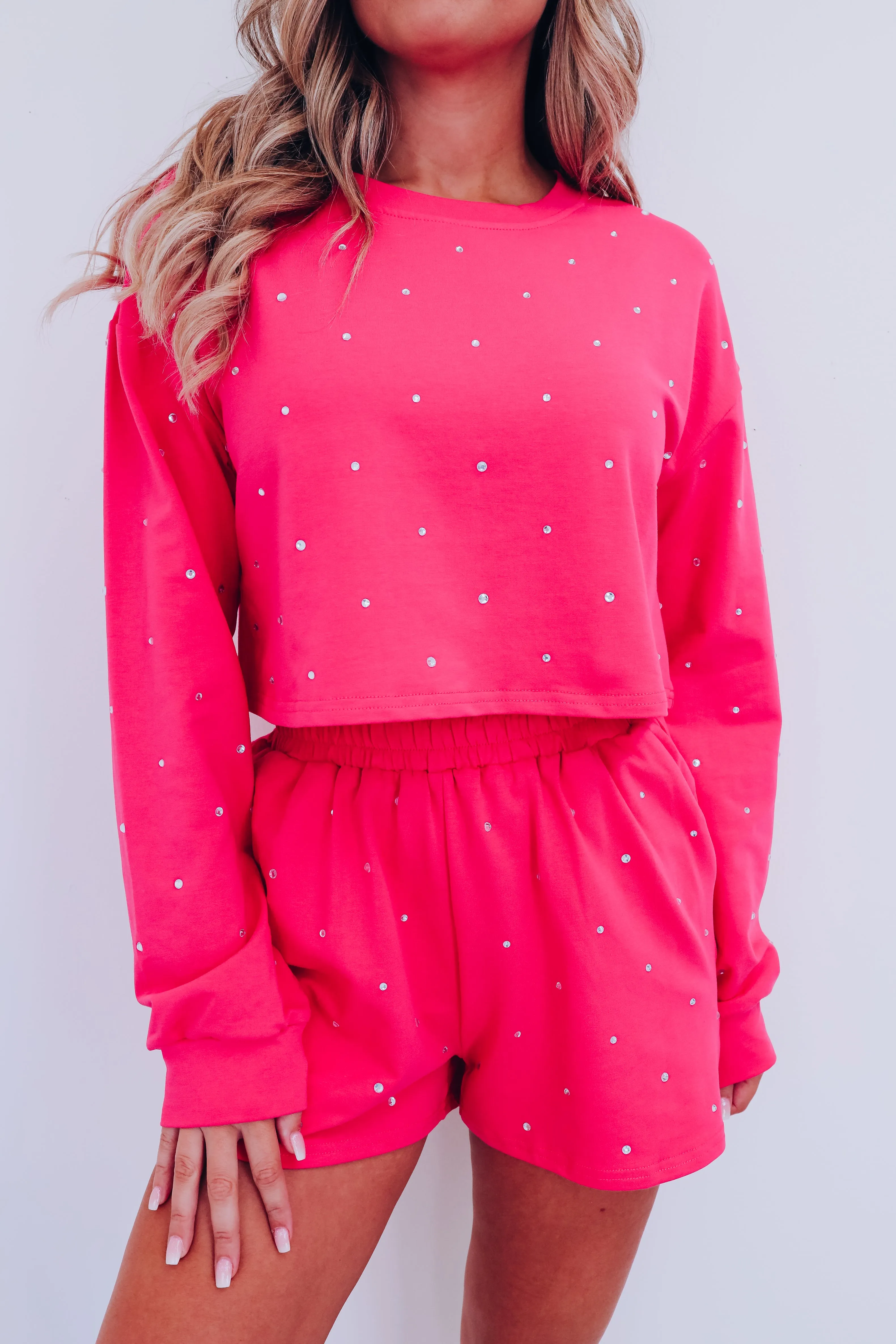 Dreaming Of Diamonds Shorts Set - Pink