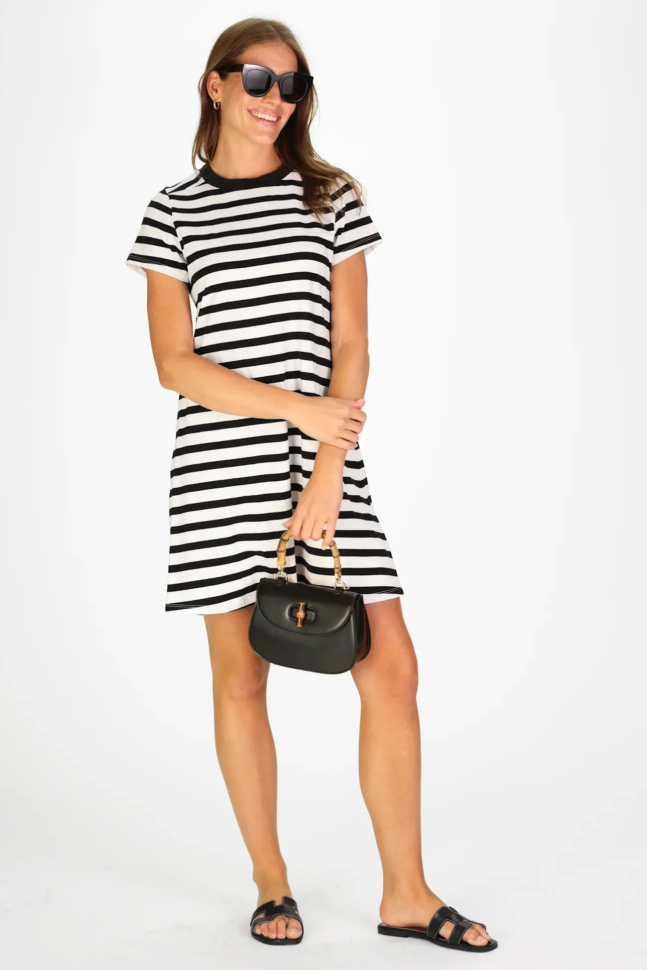 Duffield Lane Tallie Dress Black/White Stripe