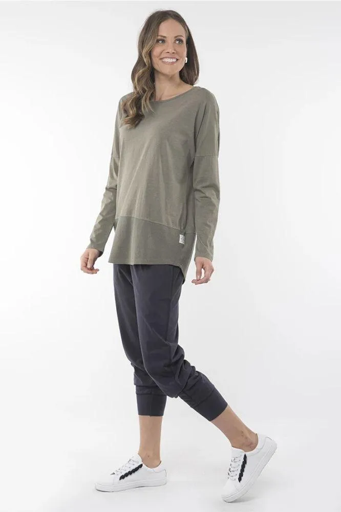 Elm Rib Long Sleeve Tee Washed Khaki