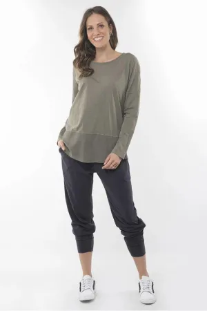 Elm Rib Long Sleeve Tee Washed Khaki