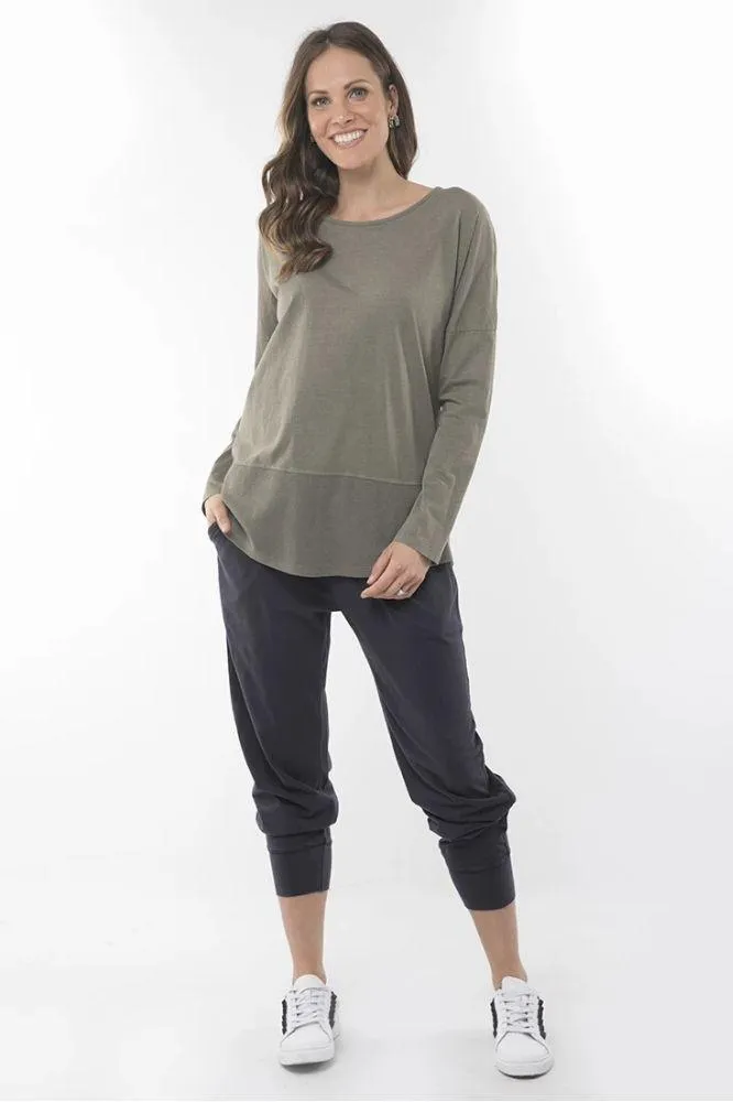 Elm Rib Long Sleeve Tee Washed Khaki