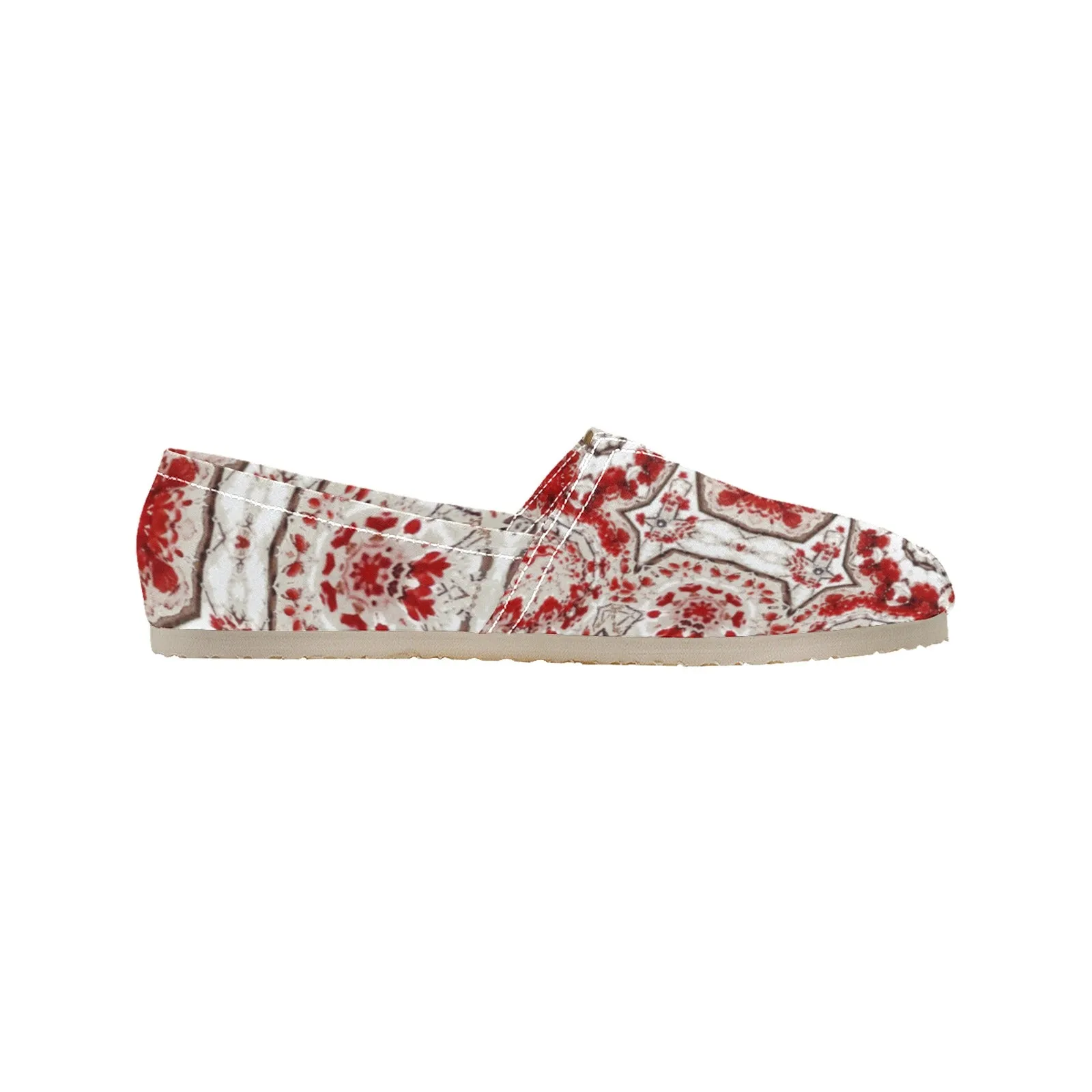Espadrilles Canvas Frosty Buffalo Berries Red and White Geometric