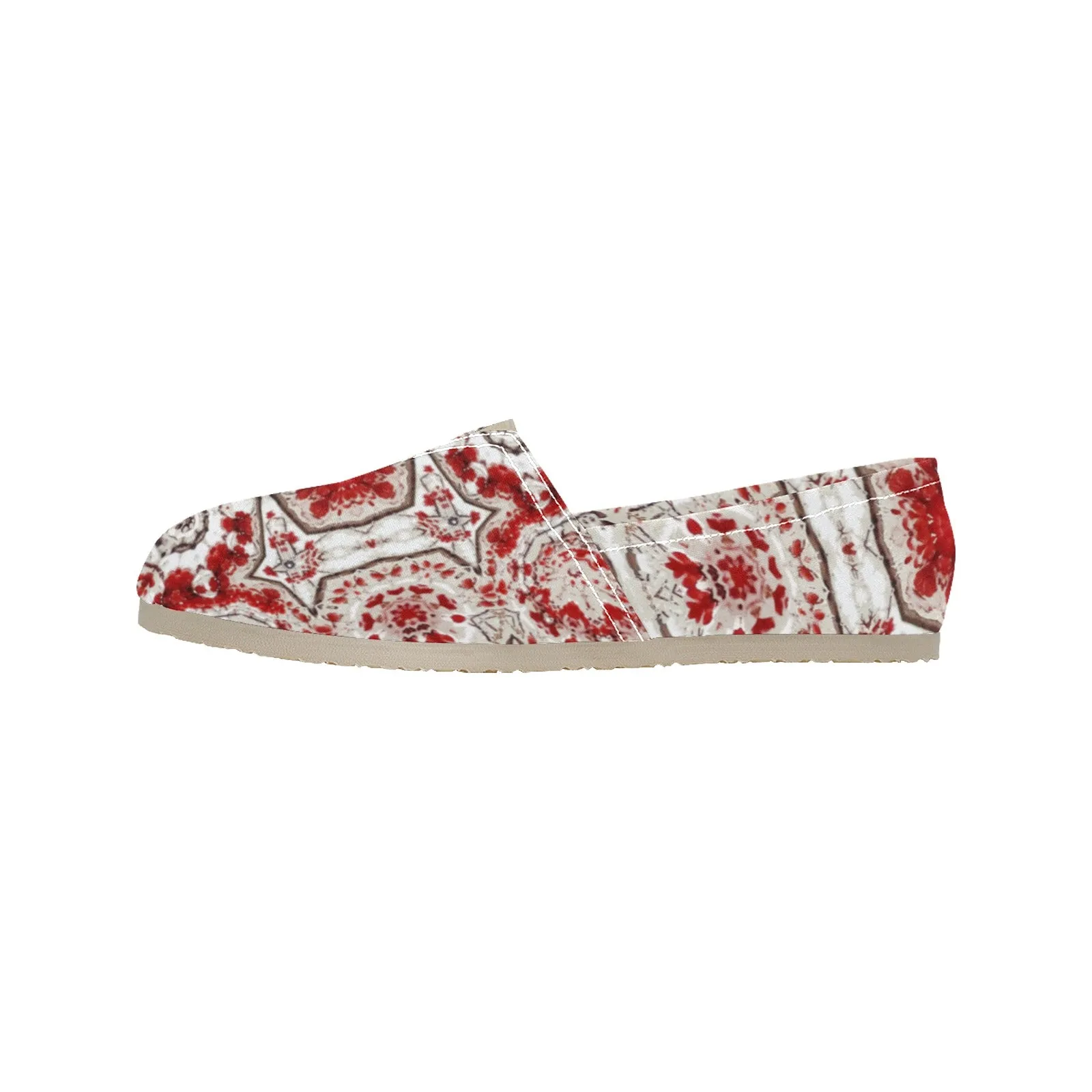 Espadrilles Canvas Frosty Buffalo Berries Red and White Geometric