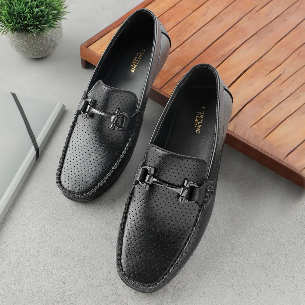 Fortune Black Casual Loafers For Men HML-10E By Liberty