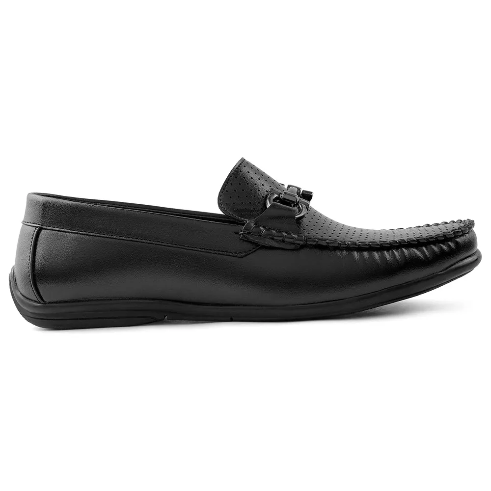 Fortune Black Casual Loafers For Men HML-10E By Liberty