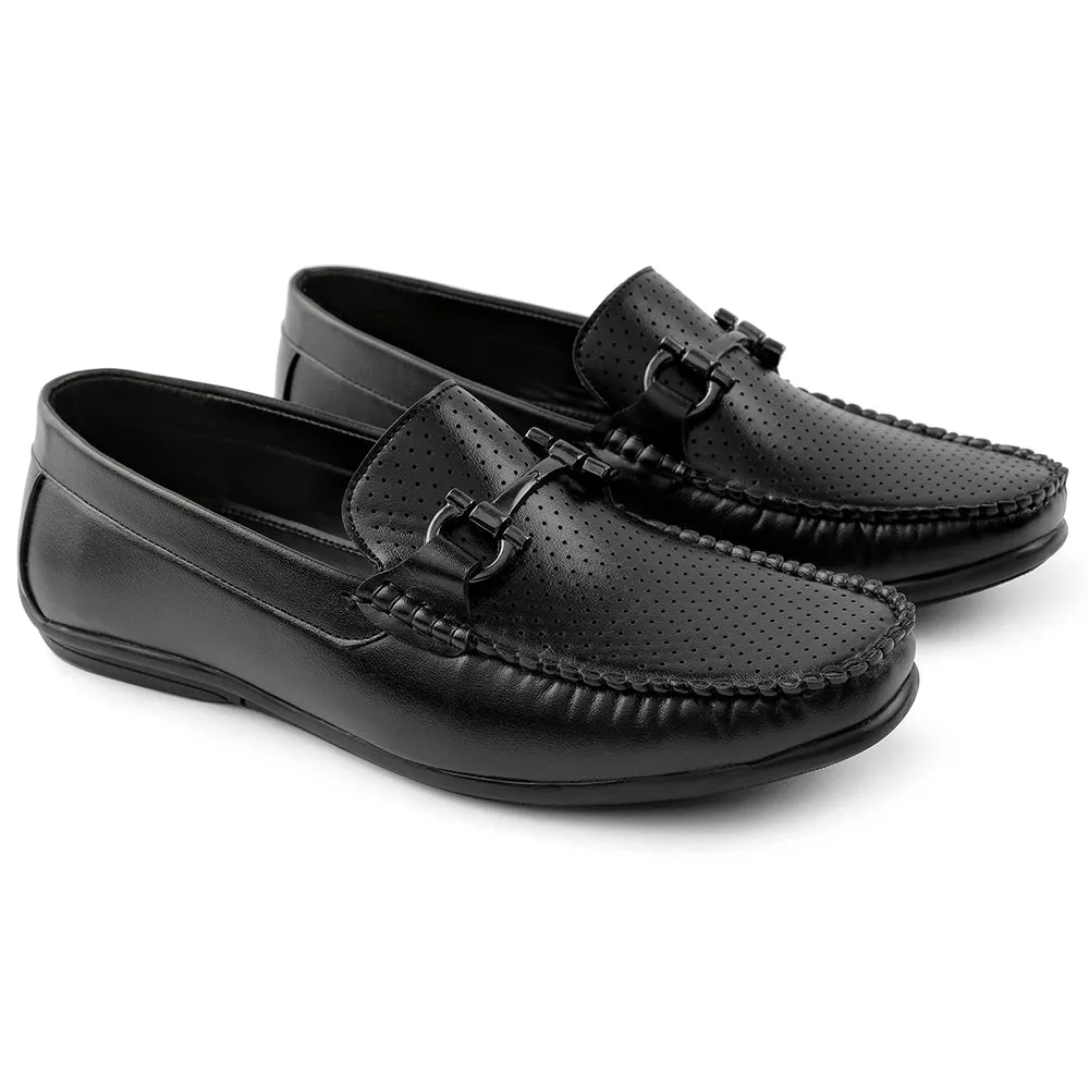Fortune Black Casual Loafers For Men HML-10E By Liberty