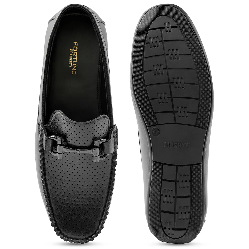Fortune Black Casual Loafers For Men HML-10E By Liberty