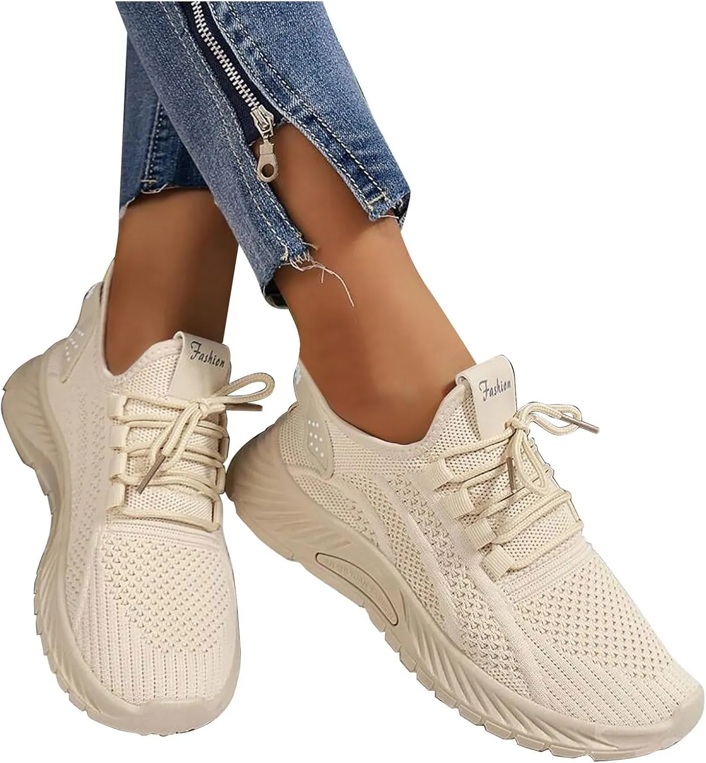 Generic Sneakers for Women Slip On Tennis Shoes Running Non Slip Walking Shoes Gym Workout Breathable Fashion Sneakers