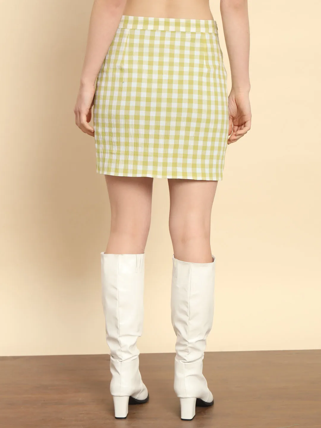 Green Checked Skirt