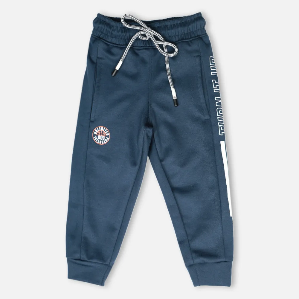 Grey & Blue Regular Fit Joggers