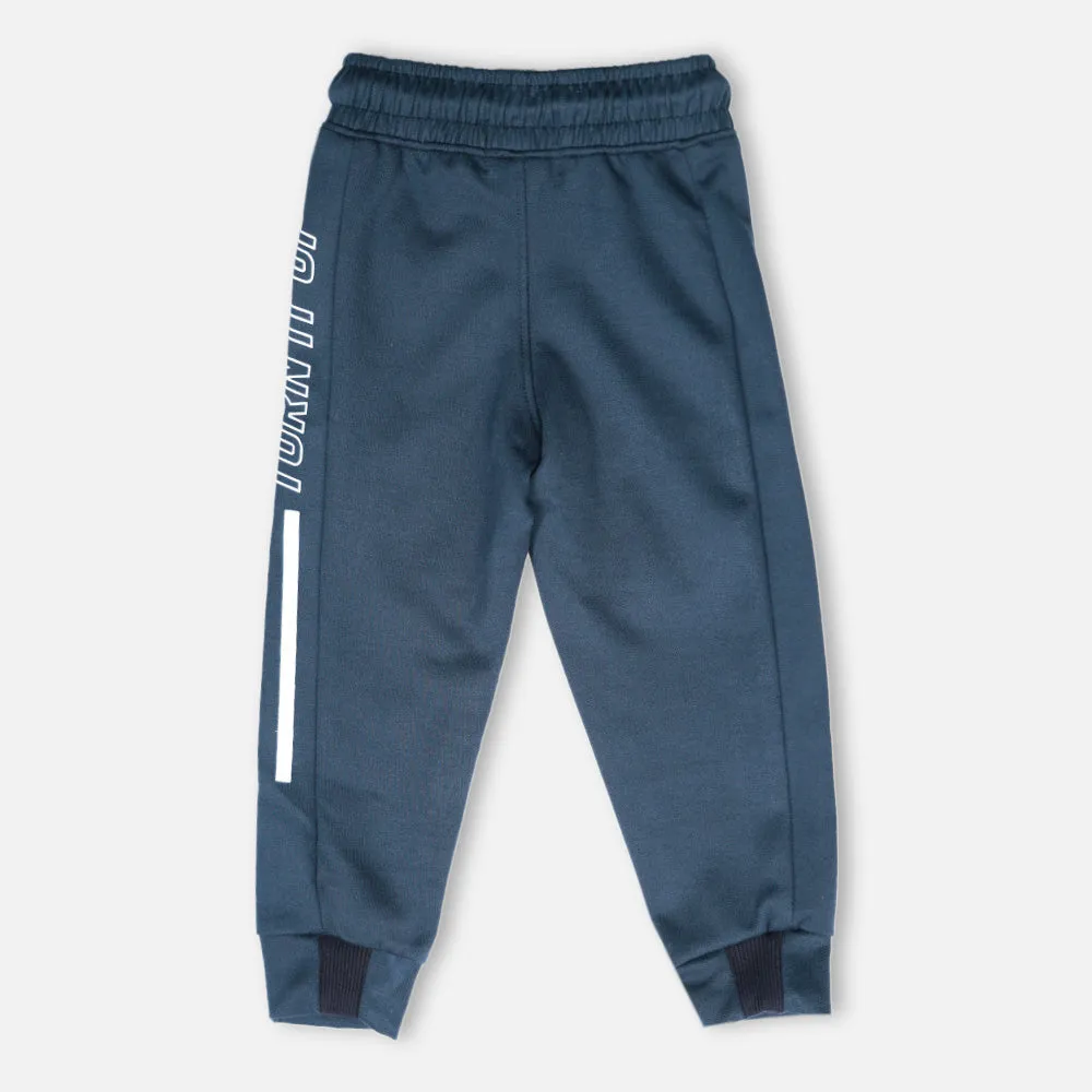 Grey & Blue Regular Fit Joggers