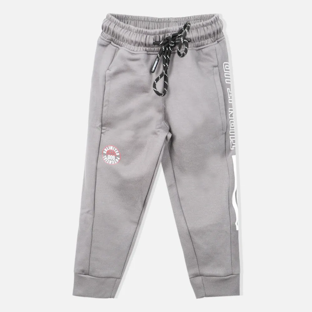 Grey & Blue Regular Fit Joggers