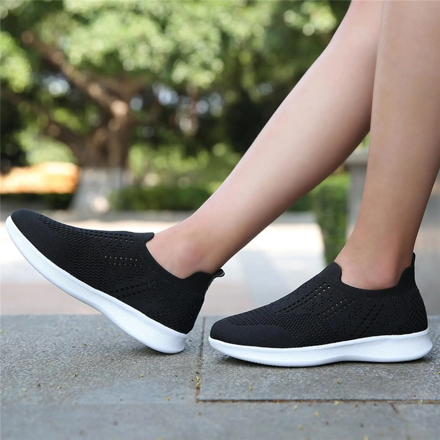 Hbeylia Walking Running Tennis Hiking Shoes for Women Men Fashion Slip On Sneakers Lightweight Comfortable Mesh Breathable Non Slip Athletic Workout Gym Sneakers Couples Work Nurse Shoes