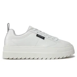 HUGO BOSS Lyssa Platform Logo Flag Signature Details Trainers 50513340-WHT