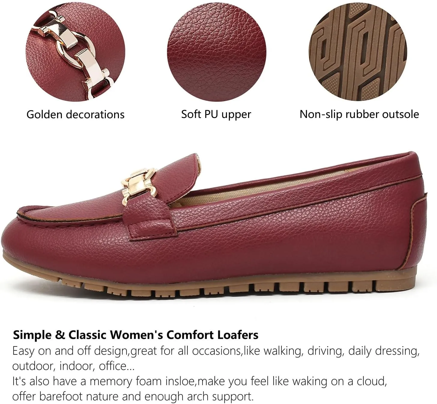 Loafers for Women Business Casual Shoes Comfortable & Lightweight Penny Loafers Slip On Work Flats