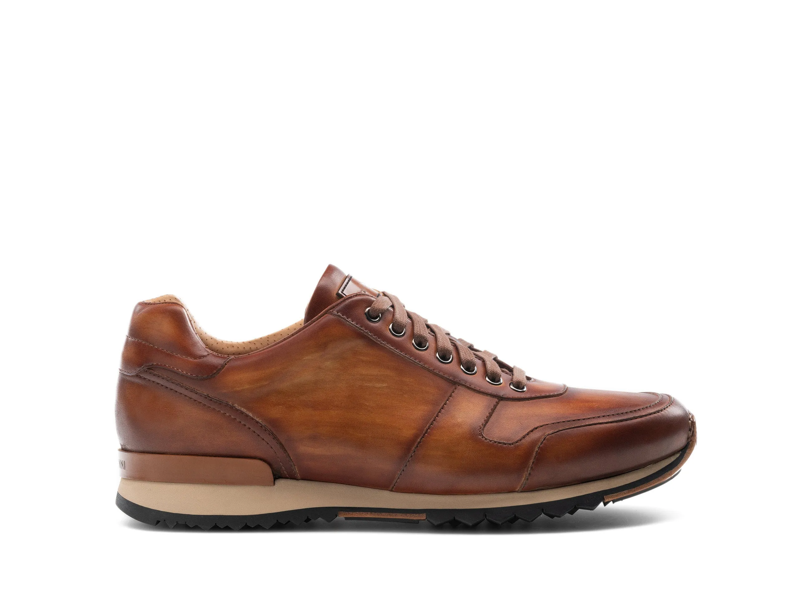 Luxury Edition - Artisian Made Tan Italian Leather Labasa Lace Up Sneakers