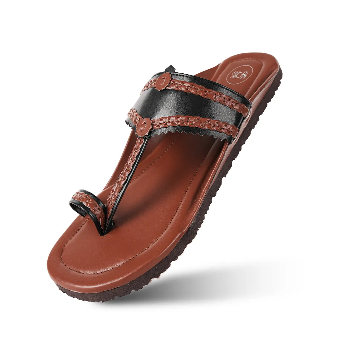 Monkstory Kolhapuri Sandals - Brown