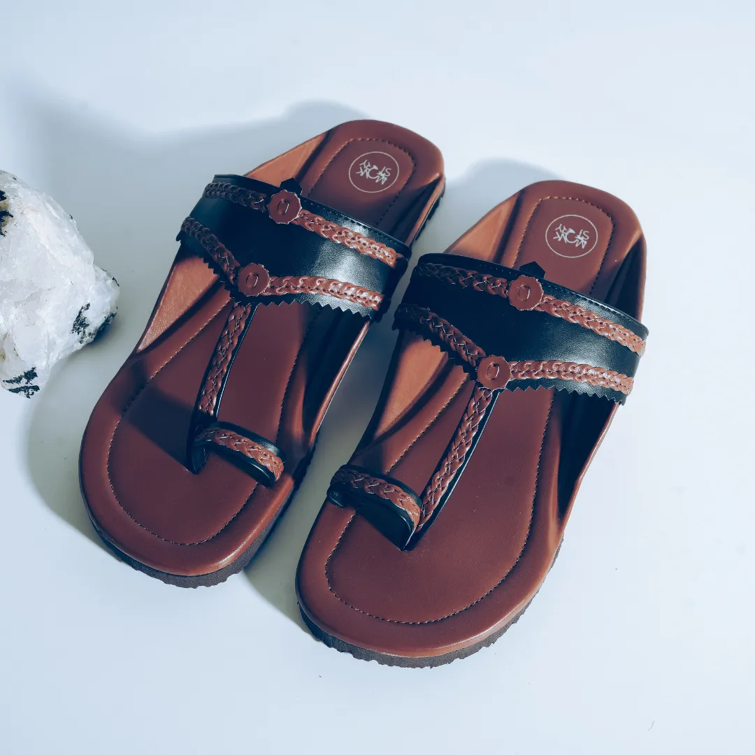 Monkstory Kolhapuri Sandals - Brown