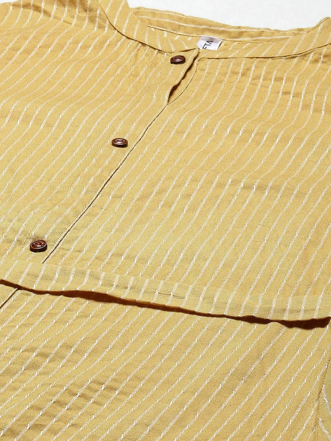 Mustard Embroidered Kurta