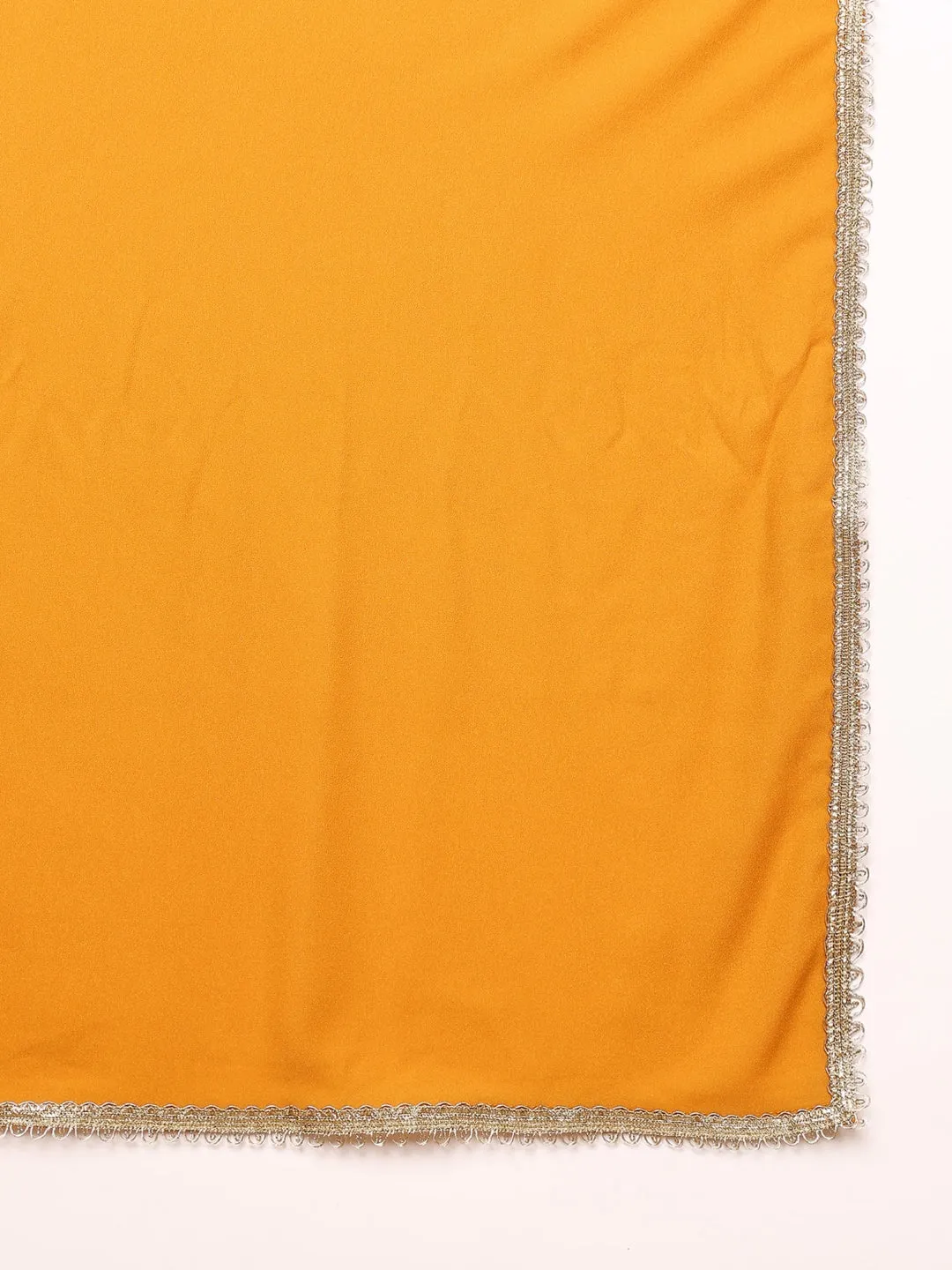 Mustard Georgette Solid Embroidered 3-Piece Kurta Set