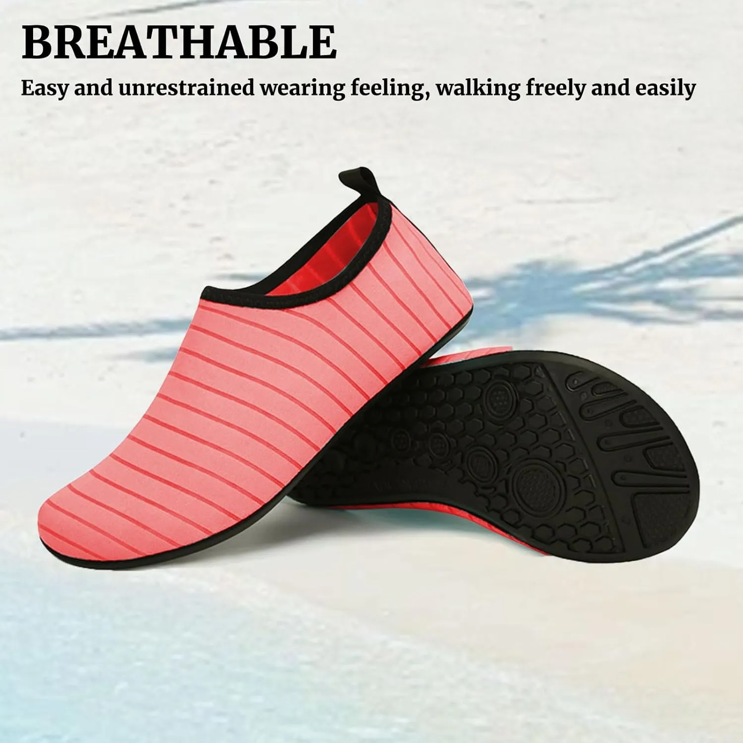 Pool Shoes for Women Water Aerobics Non Slip Wide Width Water Shoes Barefoot Aqua Socks Quick-Dry Non Slip Shoe Aqua Yoga Socks Slip On for Women Breathable Lightweight Beach Footwear