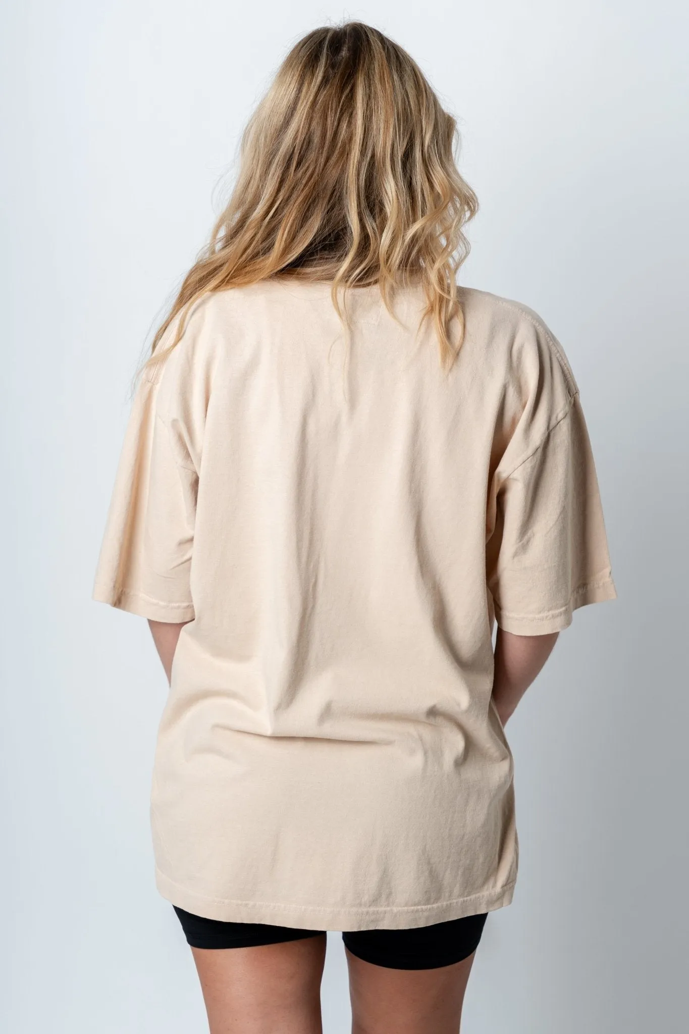 Save a horse oversized graphic tee beige