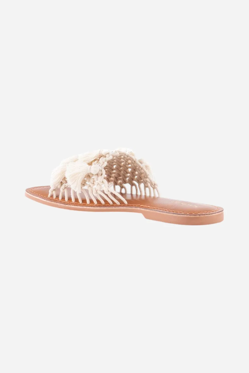 Seychelles Camellia Macrame Tassel Sandals in Natural