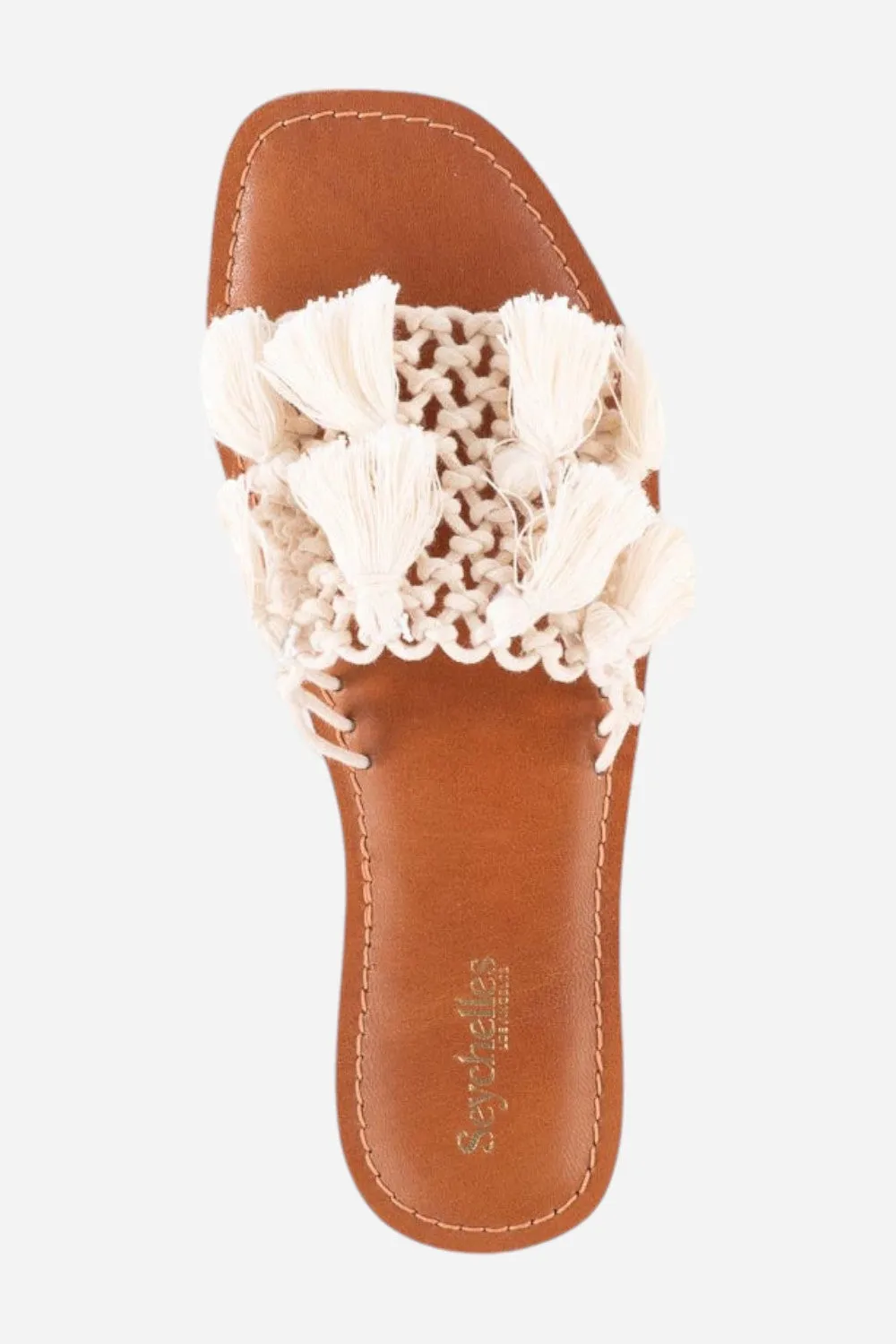 Seychelles Camellia Macrame Tassel Sandals in Natural