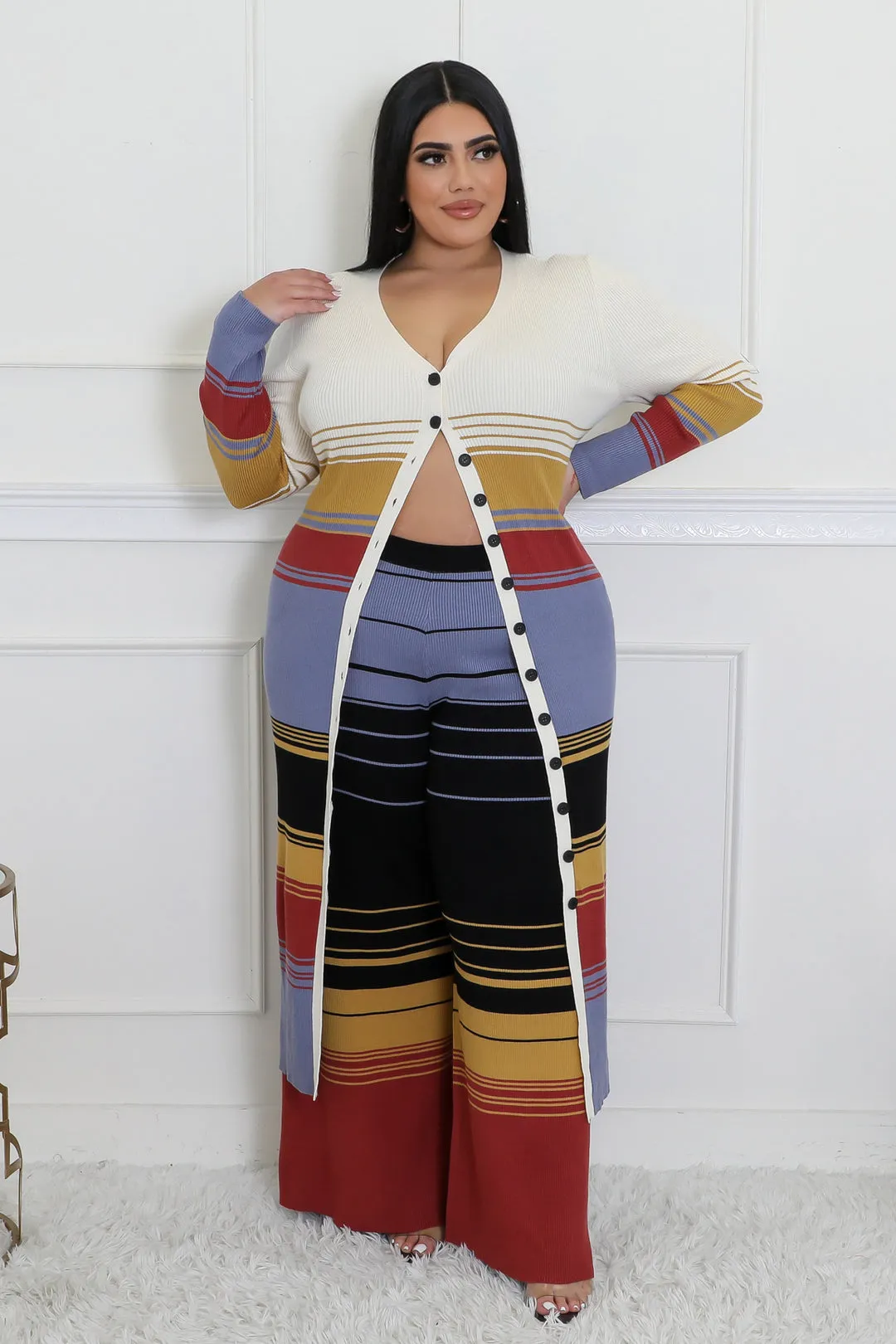 Stripes of Confidence Sweater Dress Set