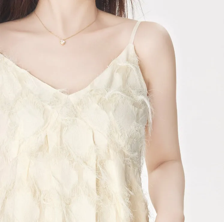 Textured Spaghetti Strap Midi Dress