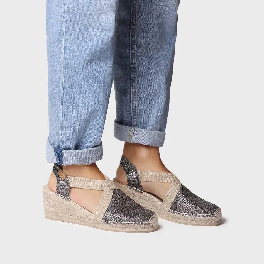 Toni Pons Women's Shiny Vegan Espadrilles In Grey
