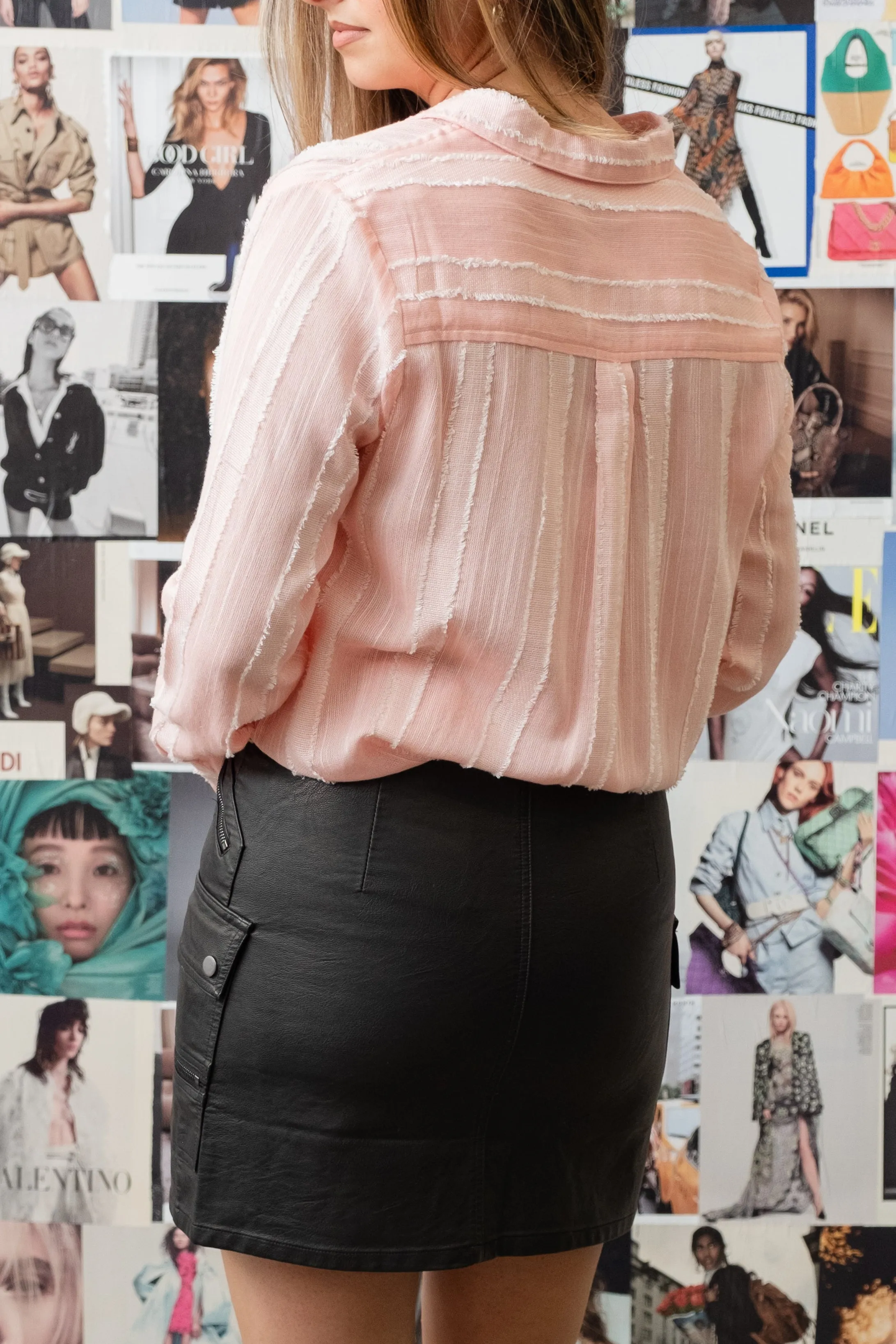 Whimsical Blush Striped Elegance Shirt