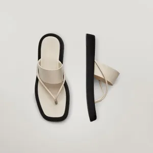 Women’s Sophisticated PU Leather Thong Sandals